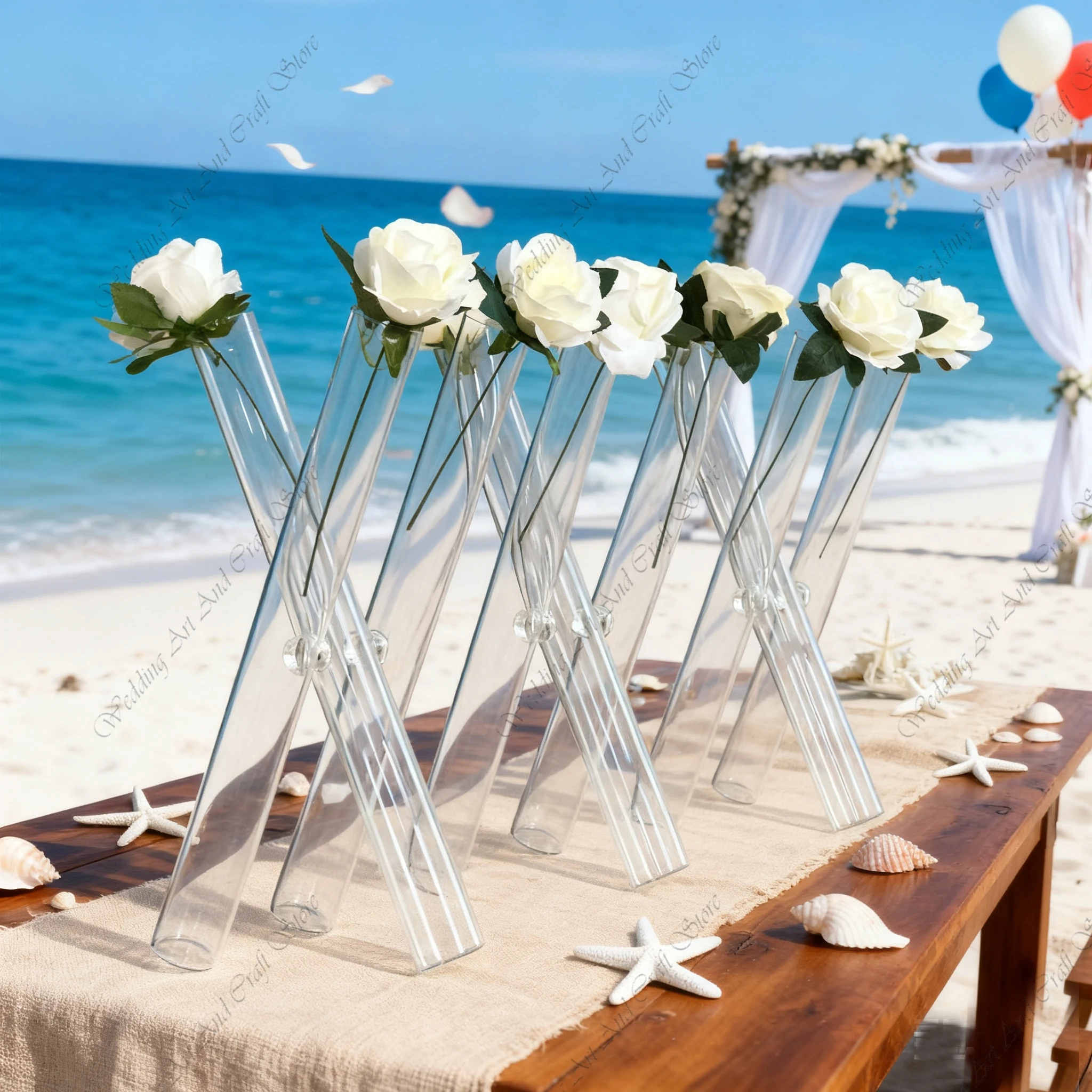 

8pcs f20 GlassTube Vase Table Centerpieces 3 Glass Tube Flower Vase Wedding Centerpieces Cylinder Flower Stand Vase ivy212