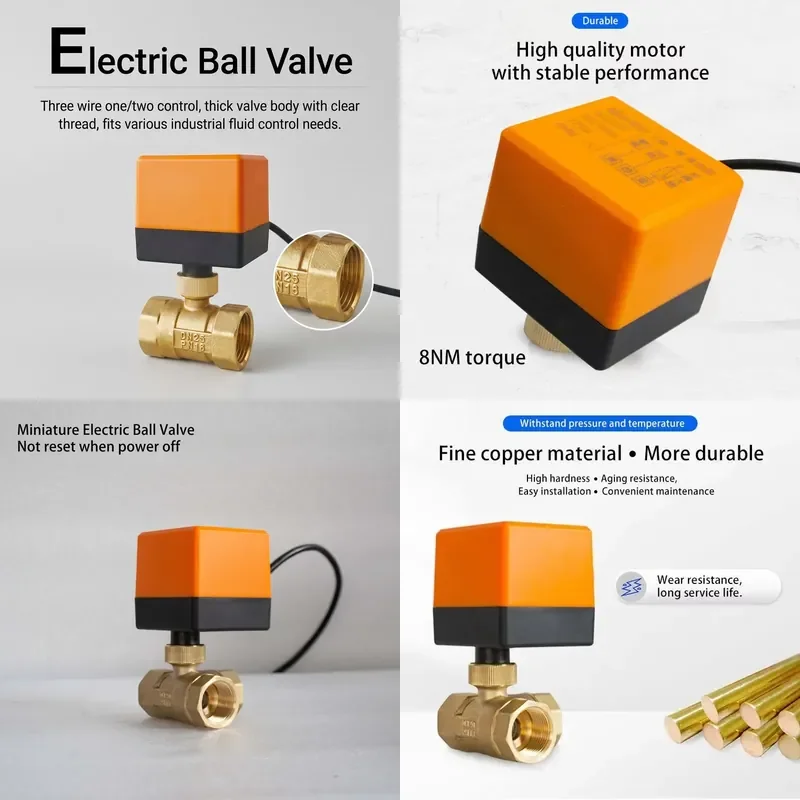 Factory Wholesale OEM Normally Closed Electric Ball Valve Stainless Steel Ball Core CE Certified for Water Oil