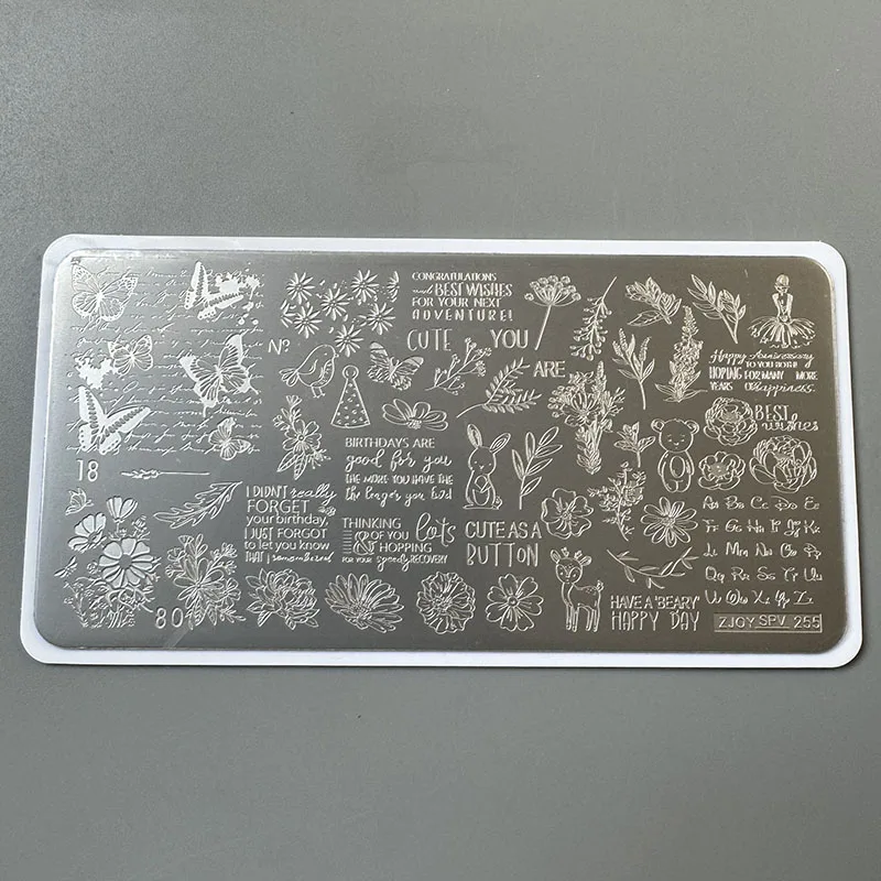 XMQ STAMPING NAIL PLATES BUTTERFLY LETTERS IMATGE PLATES TEMPLATE