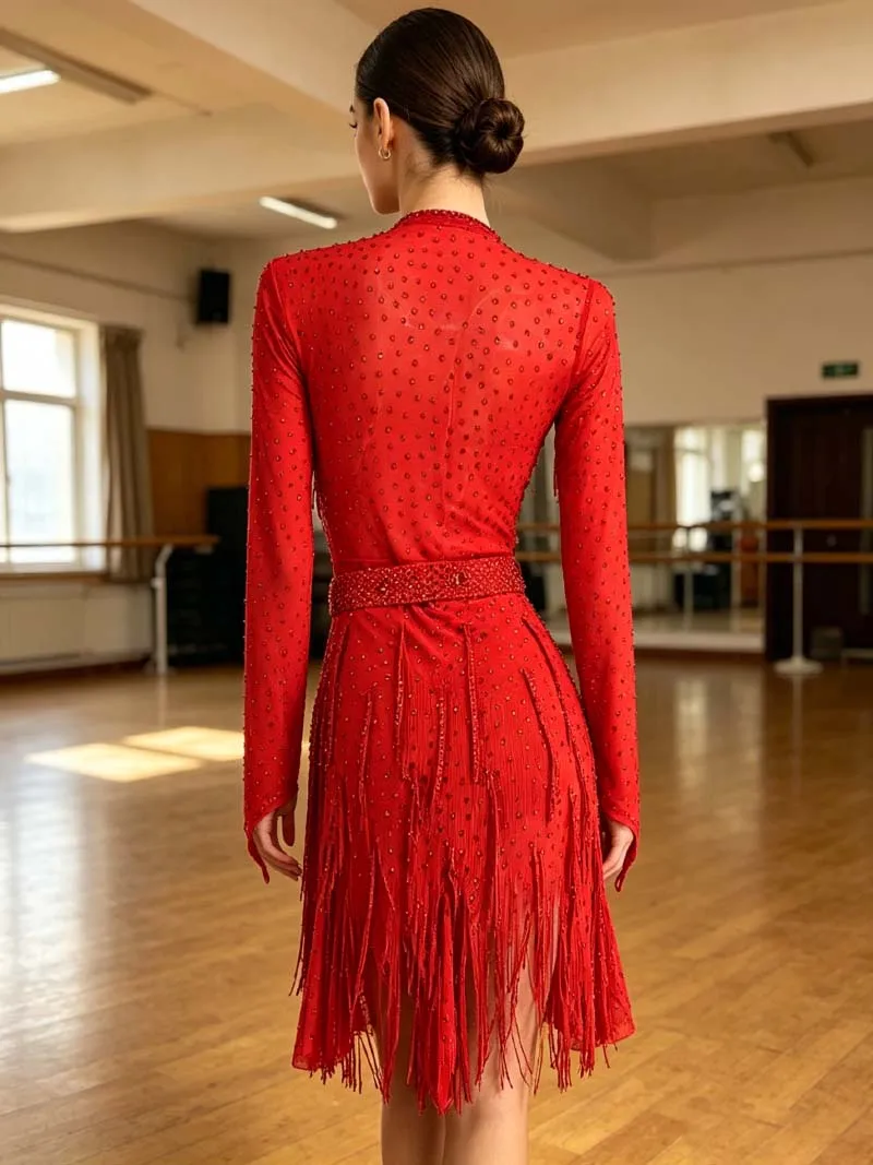 Adult Professional Latin Dancing Skirt New Style Advanced Standard Latin Dance Dress Lady'S Rumba Samba Chacha Latin Skirt