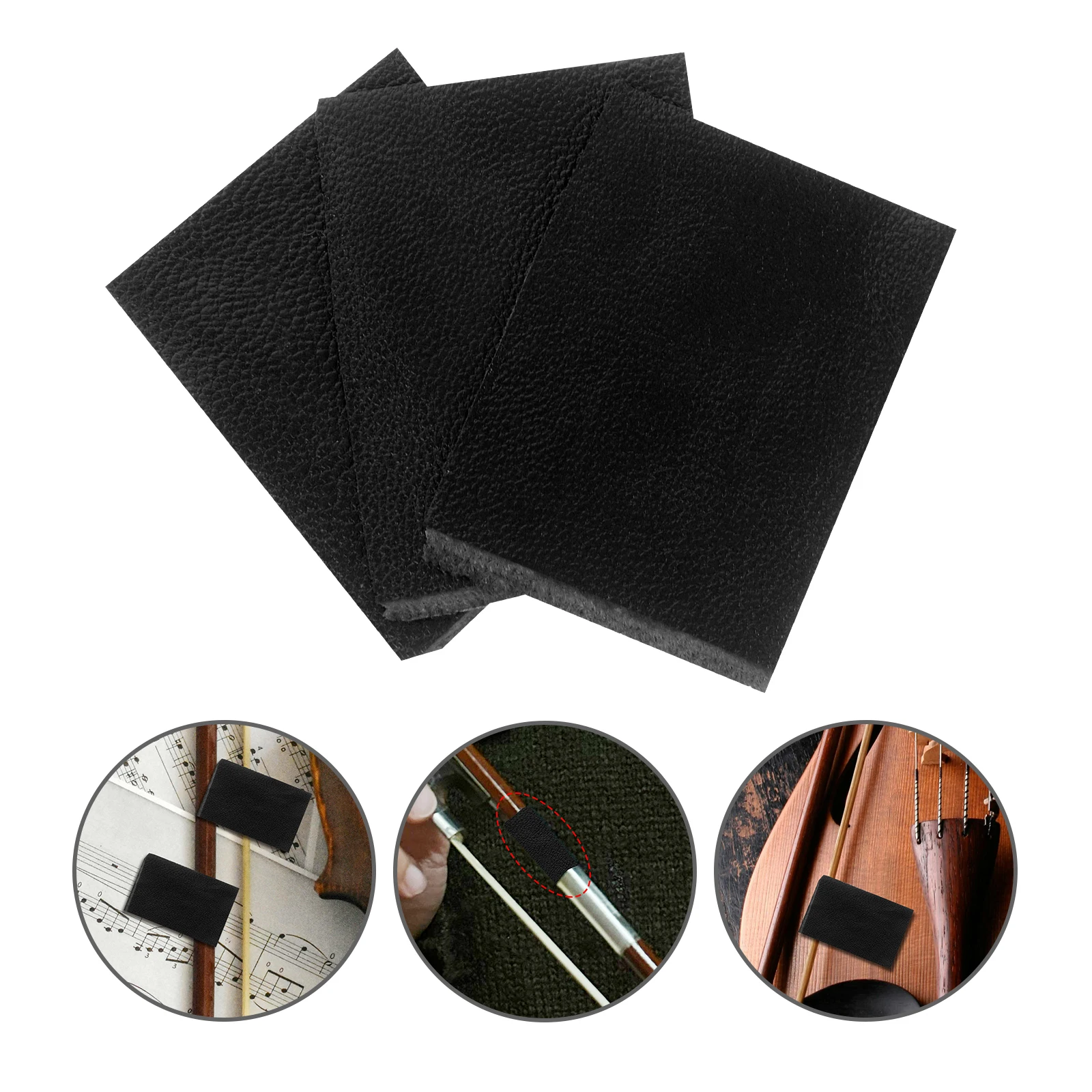 

3pcs Cello Music Instrument Supply Violin Accessories Black Sleeve Comfortable Grip Double Bass Parts Replacement