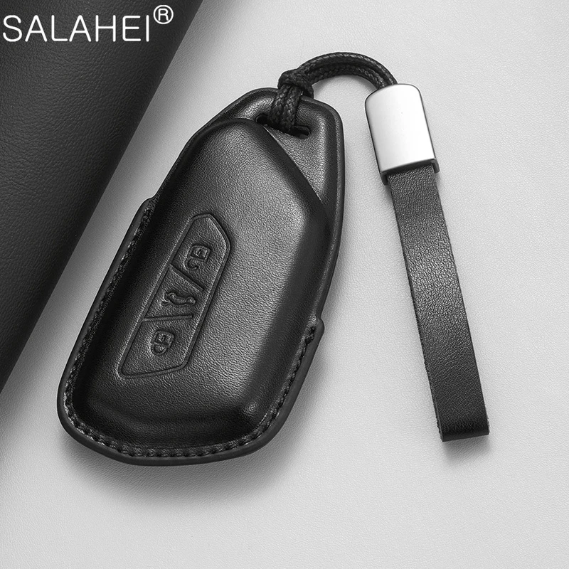 

Leather Car Smart Key Case Cover For VW Volkswagen Golf 8 2020 For Skoda Octavia A8 MK8 2022 2021 For SEAT Leon MK4 Keychain