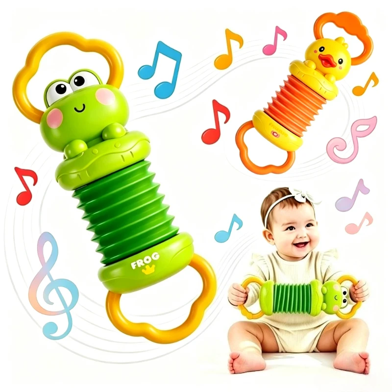 Cartoon Animal Rattle Pull String Musical Toy, Early Cognitive Development & Grasp Training, Ideal Gift for Boy Girls