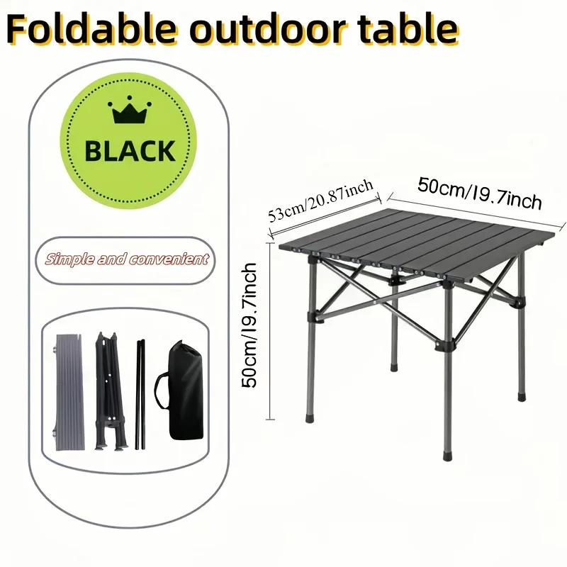 طاولة قابلة للطي من الفولاذ المقاوم للصدأ محمولة، طاولة شواء للتخييم - معدات نزهة سميكة للترفيه في الهواء الطلق مدمجة.