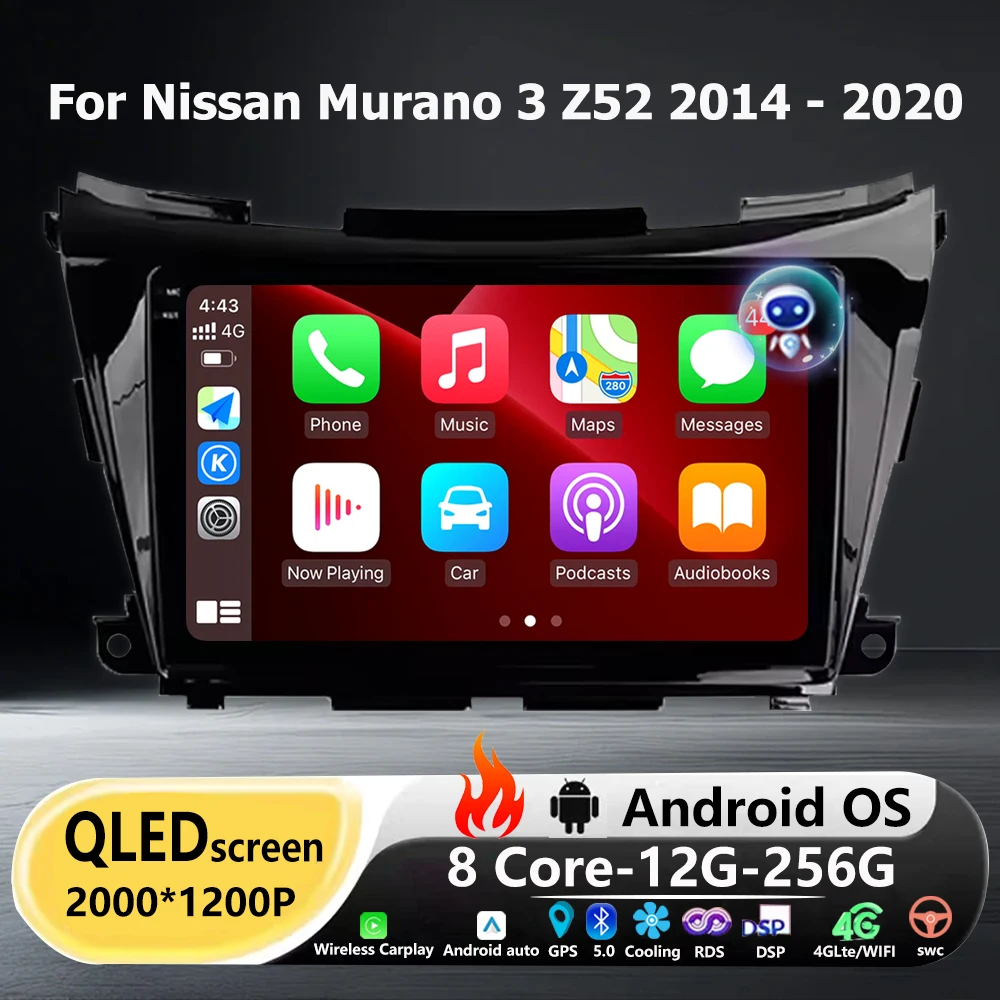 

Автомобильная мультимедийная система с GPS-навигацией и видео-плеером для Nissan Murano 3 Z52 2014-2020, Android 16, поддержка Auto Carplay, Wi-Fi
