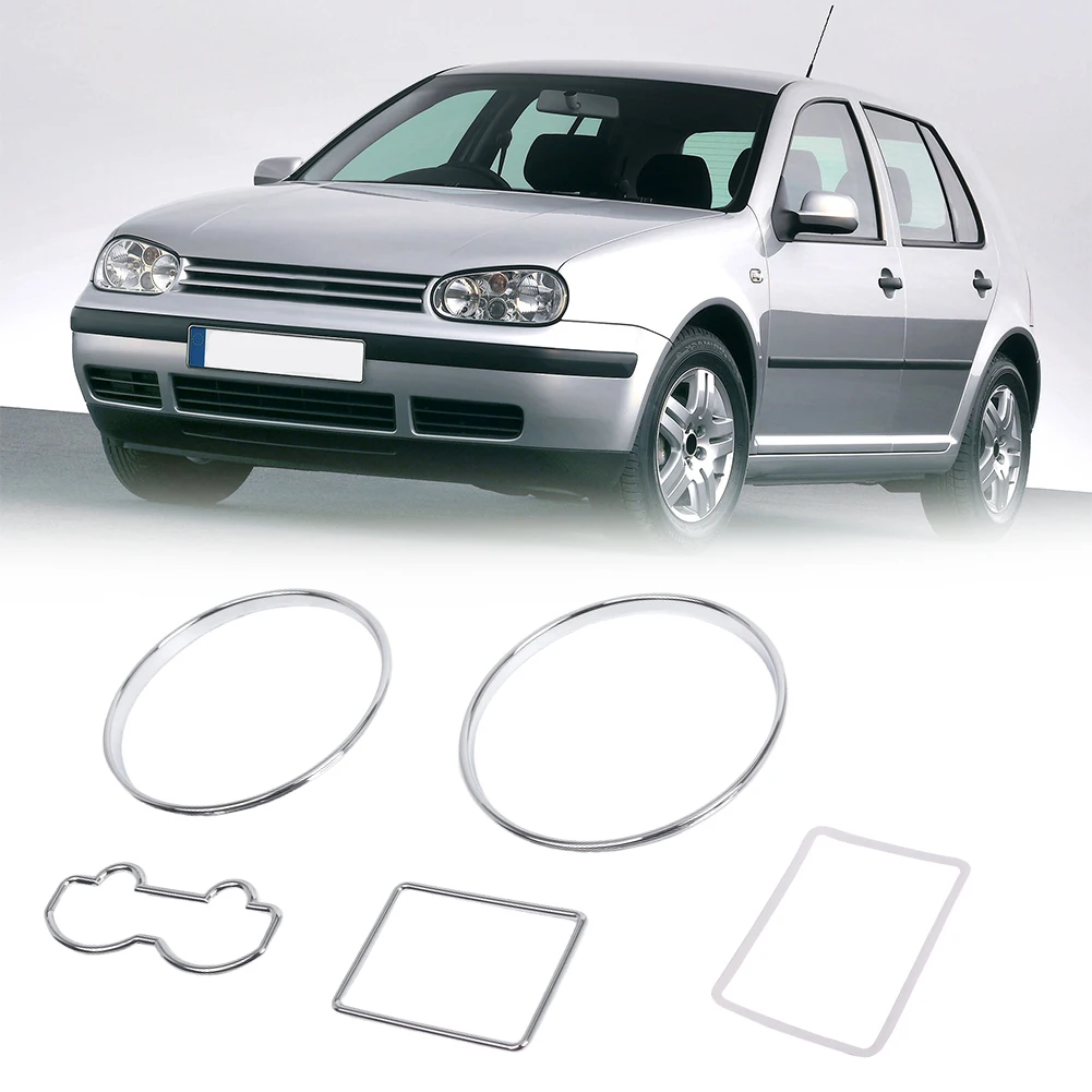 الكروم لوحة القيادة خواتم الاتصال الهاتفي الفضة عداد السرعة داش خواتم الحافة لشركة فولكس فاجن جولف MKIV 97-03 جيتا بورا MKIV 99-05