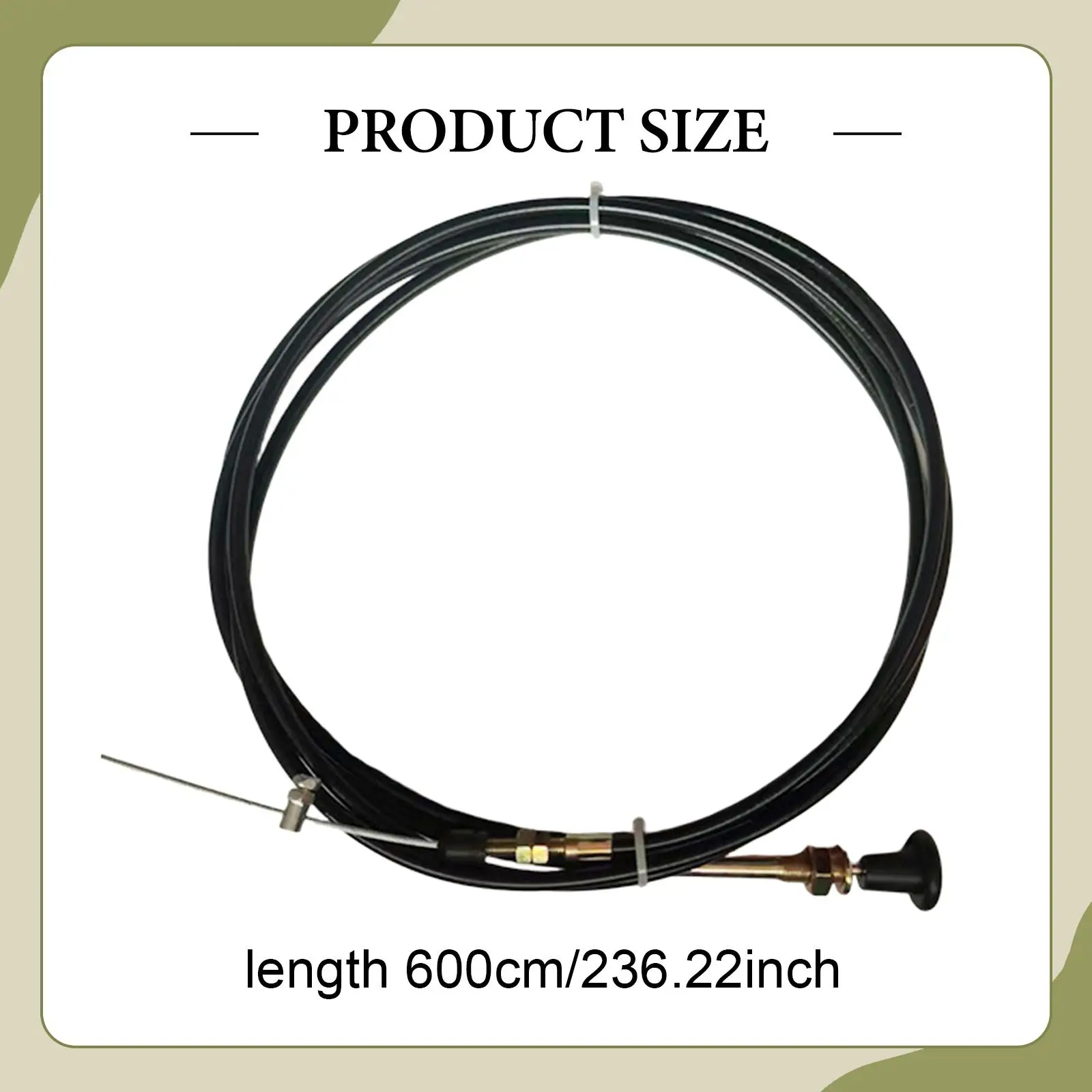 Carburetor Choke Cable 6m Black Steel Push Pull Engine Shutdown Hand Control Accessory for Automotive