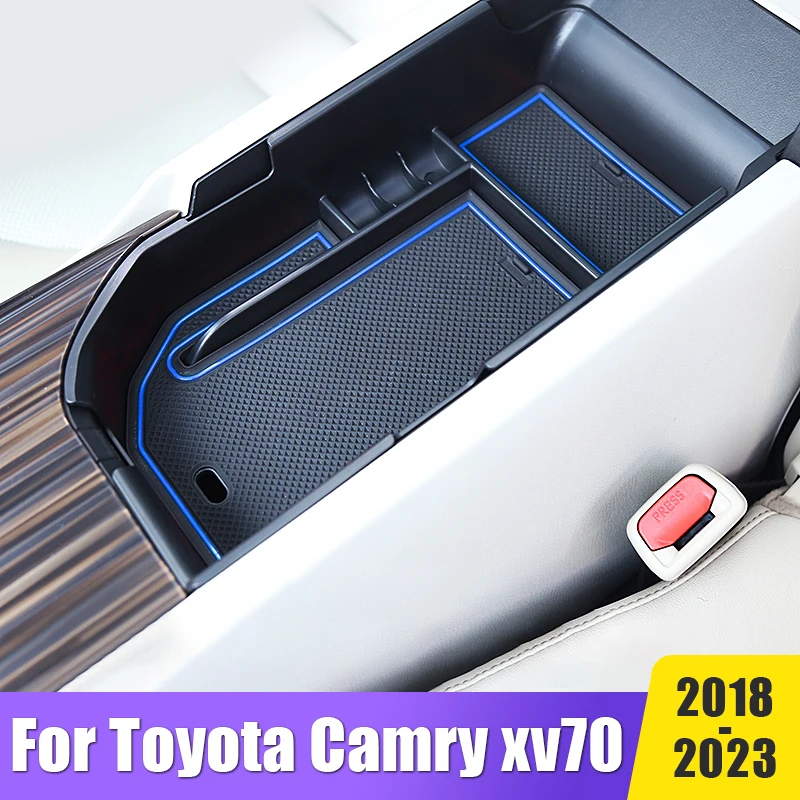 For Toyota Camry 70 XV70 2018 2019 2020 2021 2022 2023 Car Stowing Tidying Armrest Box Protective Sticker Cover Trim Accessories