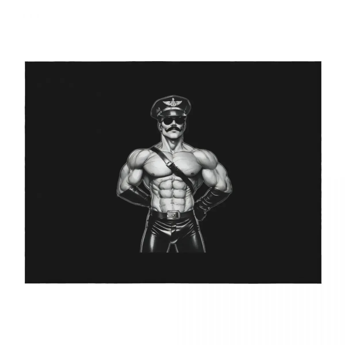 

Gay Leather Uniform Daddy Tom of Finland Tribute Berlin German Pride Graphic Design Throw Blanket Plaid on the sofa Blankets