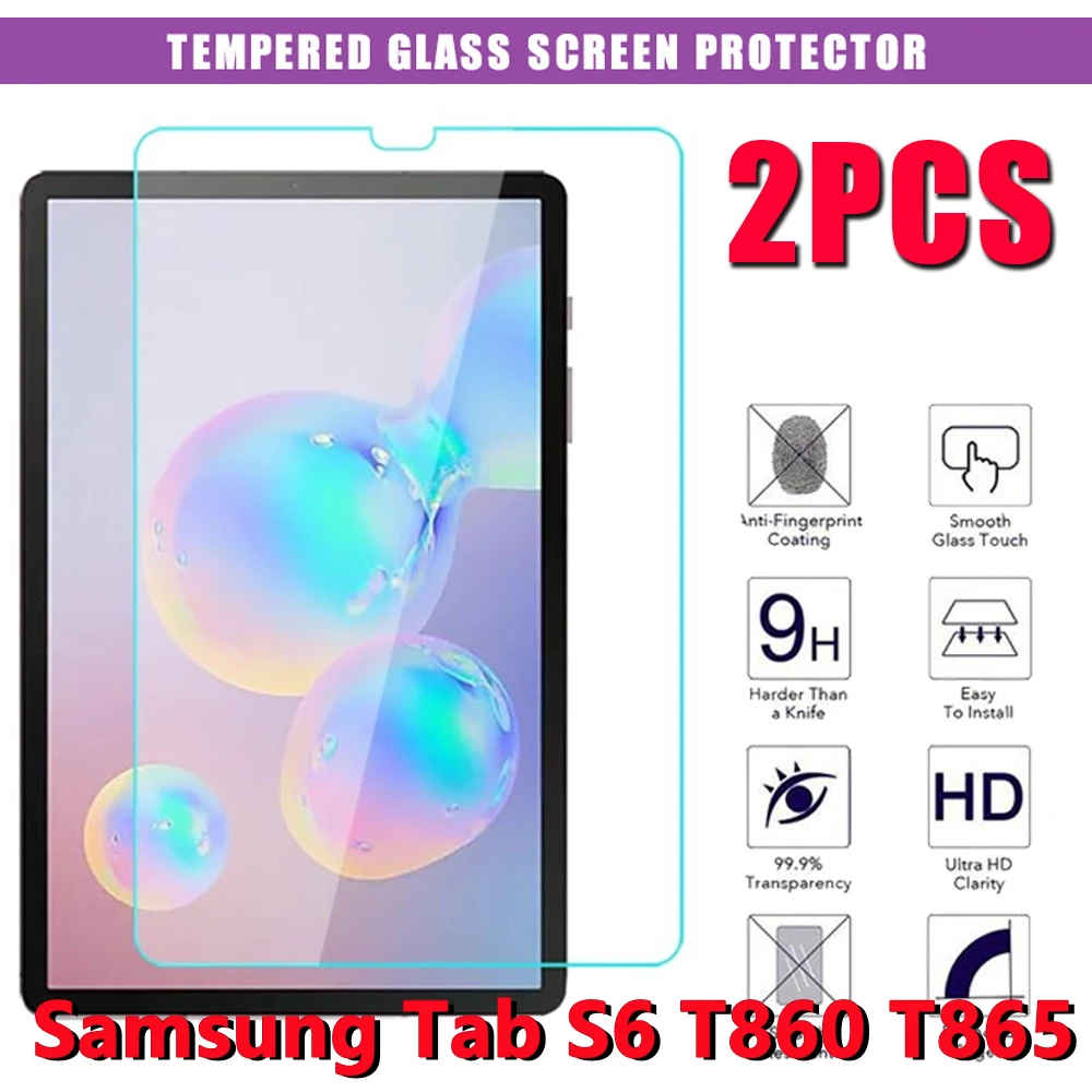 

2Pcs Tempered Glass for Samsung Galaxy Tab S6 T860 T865 10.5 Anti-Scratch 9H Hardness Tablet Tempered Film Tab S6 SM-T860 T865