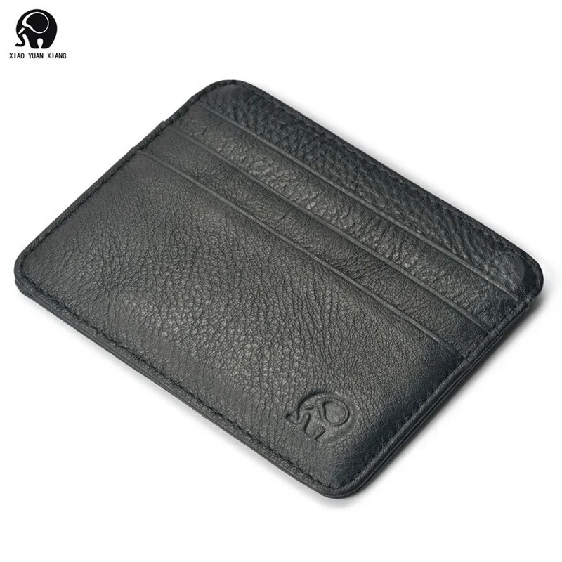 Vintage First Layer Cowhide Leather Thin Bank Credit Card Holder Short Wallet With 7 Card Slots Super Slim Coin Purse