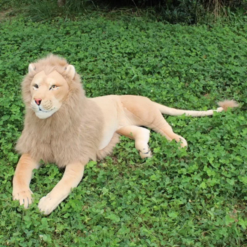 Grande travesseiro de leão para crianças, modelo animal simulado, decoração de casa, brinquedos de pelúcia, presente para crianças, 110cm