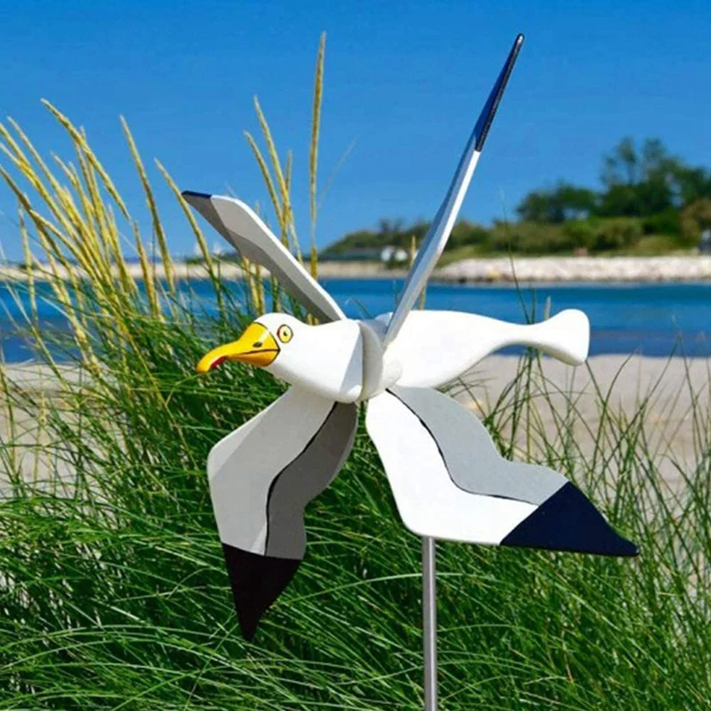 Seagulls Asuka Windmill,New Flying Seagul Windmill Garden Spinner Parrot Seagull Bird Kids Toys,Pneumatic Top Easy To Use