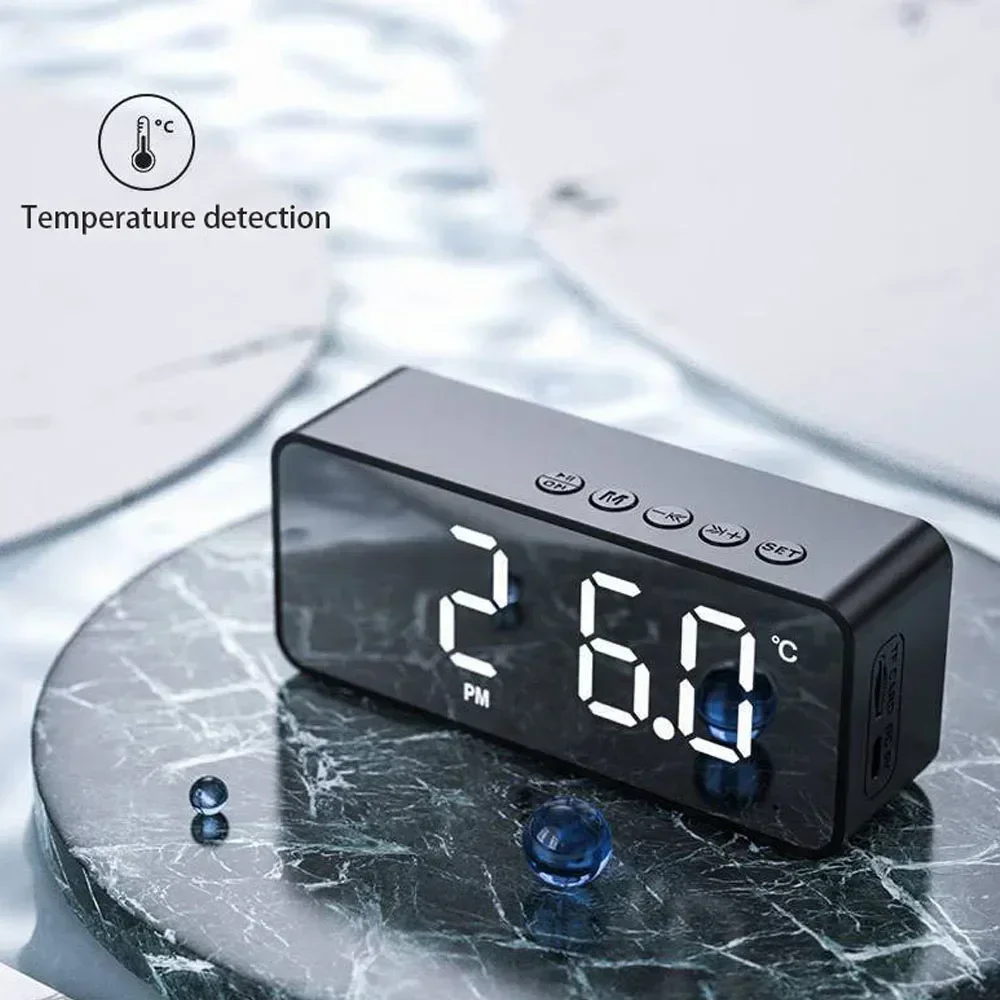 Minialtavoz G50 con alarma de espejo, dispositivo con alarma FM, reloj de Audio, receptor K de voz, inalámbrico por Bluetooth