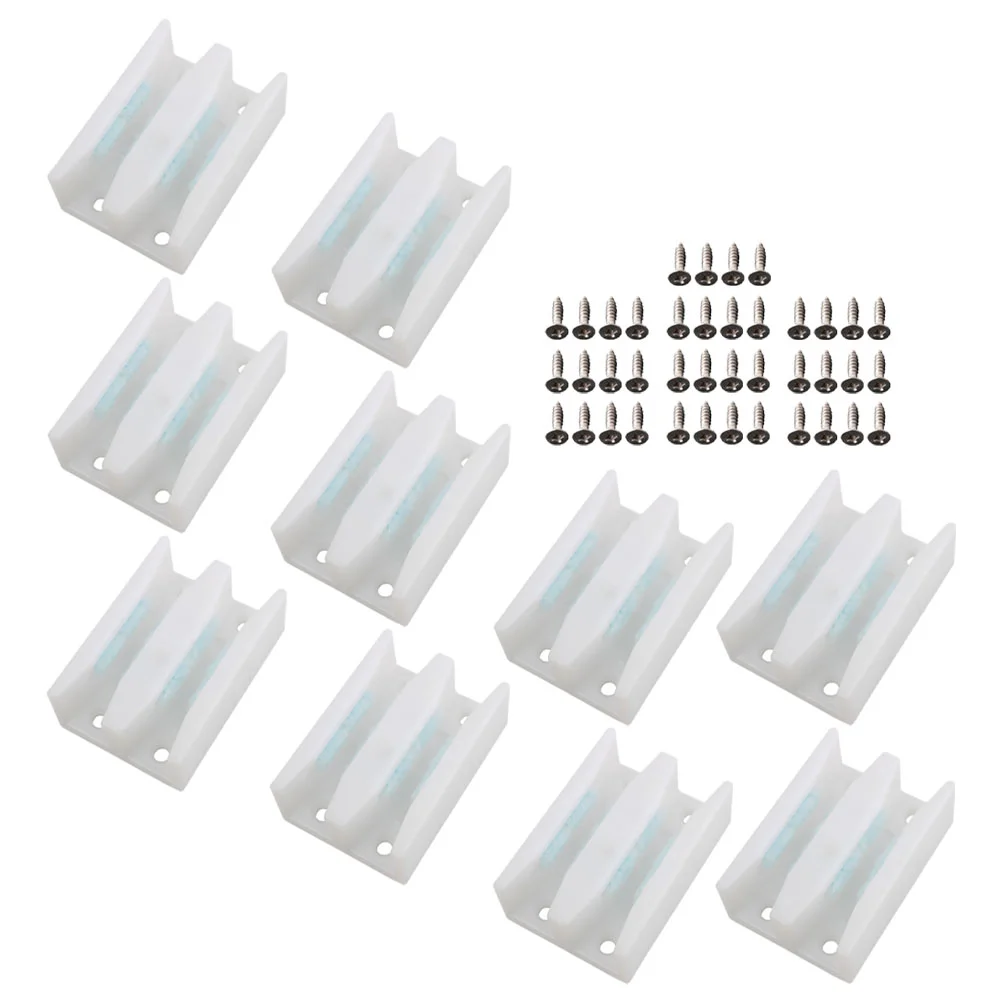 

10 Pcs Glass Shower Door Guide Bottom Blocks Sliding Stopper Guides for Doors Bumpers