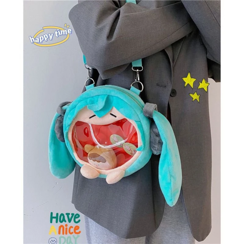 

Hatsune Miku Shoulder Bag New Backpack Cute Anime Girl Plush Cartoon Kawaii Knapsack Student Bag Packet Birthday Gifts Toys