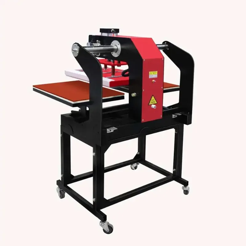 Pressa di calore automatica avanzata a doppia stazione con piattaforma scorrevole per la stampa su tessuti su larga scala