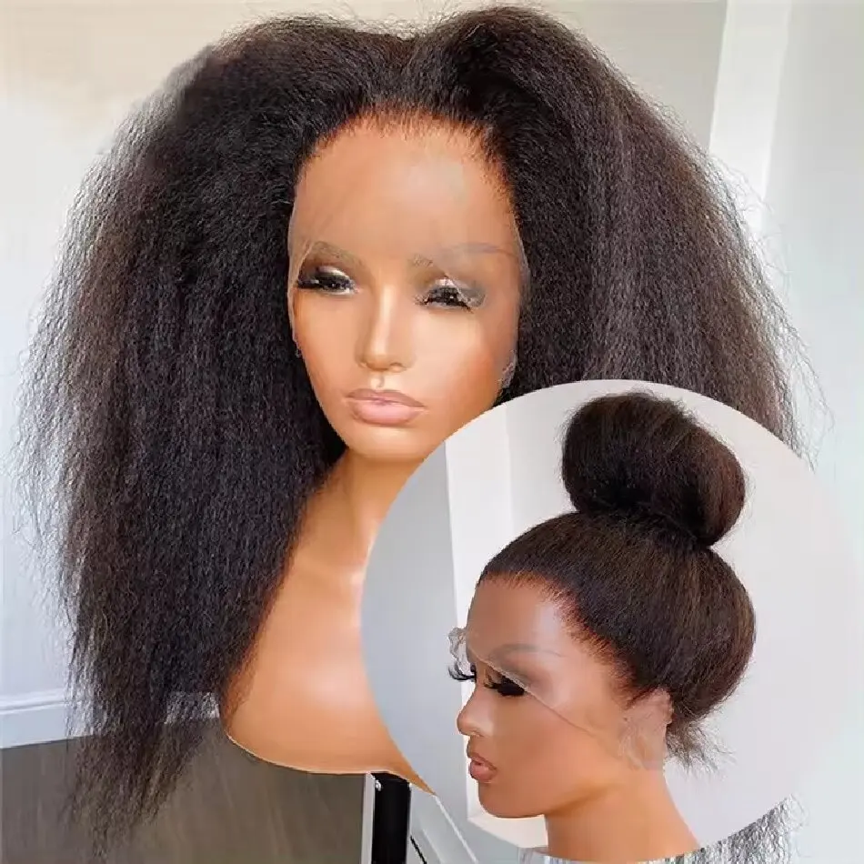 

360 Kinky Straight Swiss Transparent Lace Frontal Remy Human Hair Wigs Lace Kinky Straigh Lace Front Wigs Human Hair Long Wig