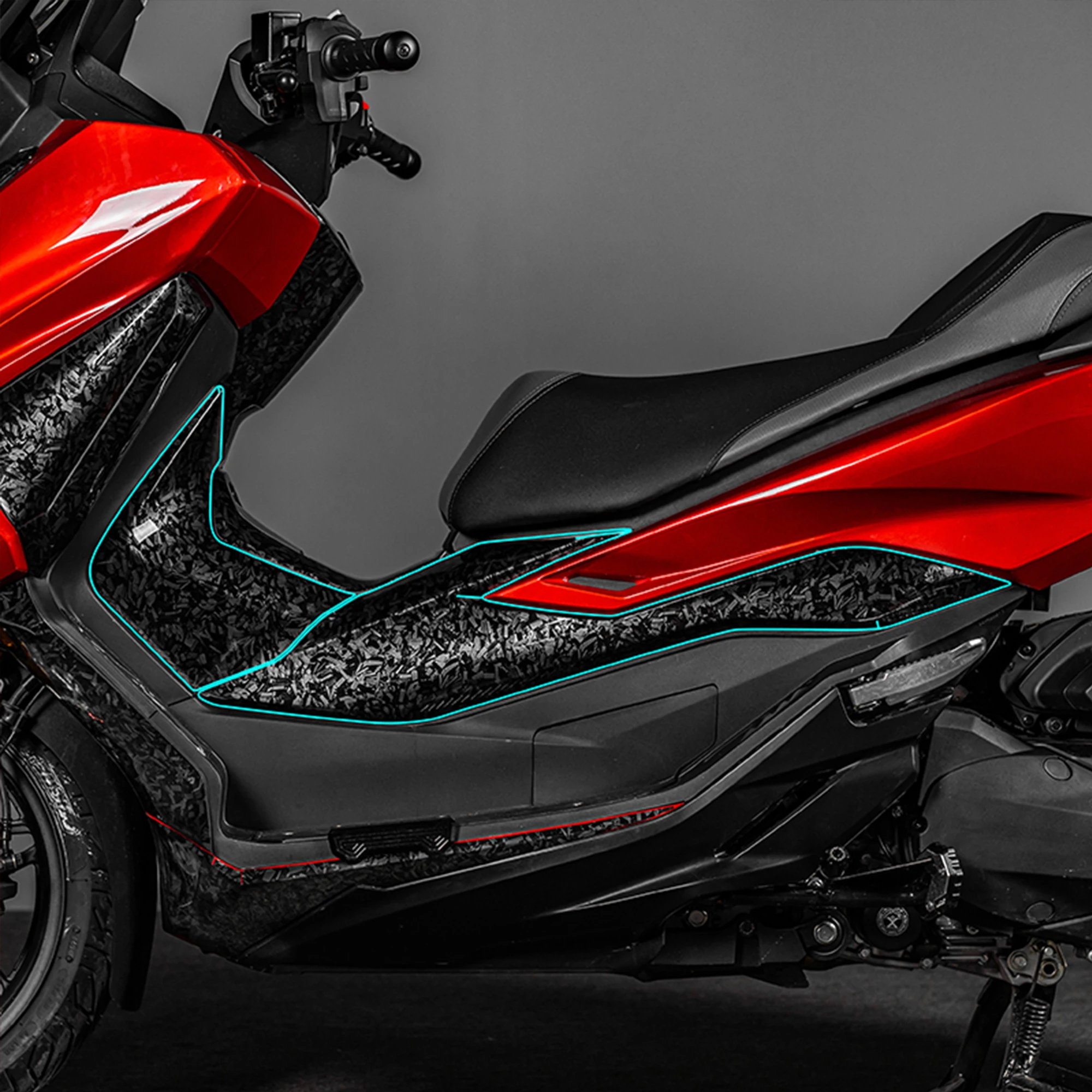 Forged Carbon Fiber Fuel Tank Protector Sticker Compatible with Honda 2023 FORZA350 Waterproof Motorcycle Modification Decal