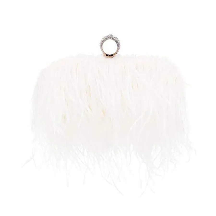 Miuco Women Feather Clutch Purse Shoulder Crossbody Bag Evening Handbags