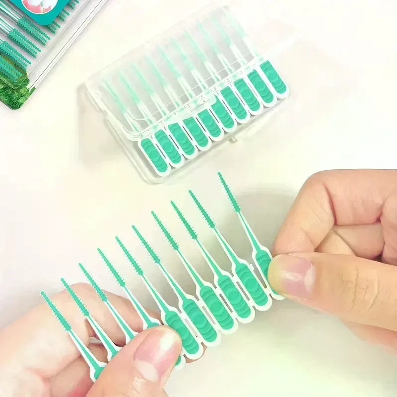 

100Pcs Interdental Silicone Brushes Dental Toothpicks Brush Between Teeth With Thread Oral Cleaning Tools
