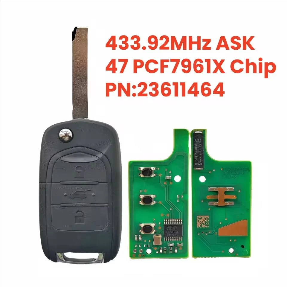 Original 433.92MHz ASK With 47 PCF7961X Chip For 2020-2023 Chevrolet Captiva Flip Remote Key 3 Buttons PN:23611464