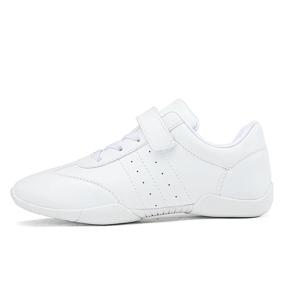 Zapatos de animadora blancos para niñas, zapatillas de tenis de baile de entrenamiento para niños, zapatos planos ligeros y cómodos, zapatos deportivos para interiores y exteriores