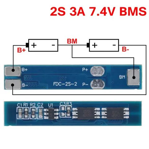 2S 3A Lithium Battery Protection Board 7.4V 8.4V TZT