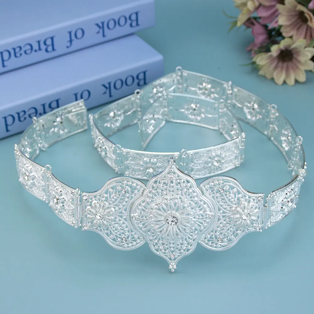 حزام Poyasa Elegent القوقاز للنساء مجوهرات الزفاف فستان الخصر سلسلة مجوفة نمط قوقازي طول قابل للتعديل #5