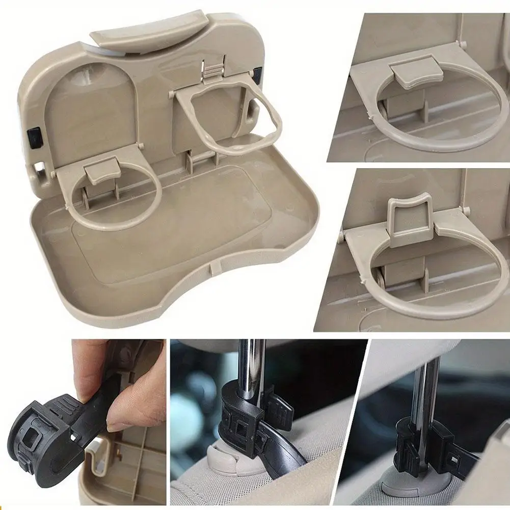 Car Mini Desk Handle Table Seat Back Holder Folding Meal Tray Drink Cup Coffee Stand Storage Case Off Road 4X4 Auto Accessories