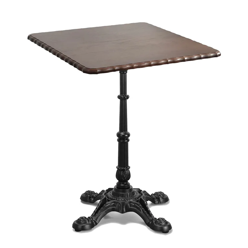 

French retro cafe solid wood dining table dessert milk tea shop small round table medium ancient style