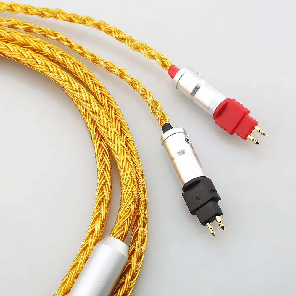 HiFi 16 Core Gold Plated 2.5/3.5/4.4/6.35 XLR 4Pin Upgrade Earphone Cable For Sennheiser HD580 HD600 HD650 hd545 hd565 hd535