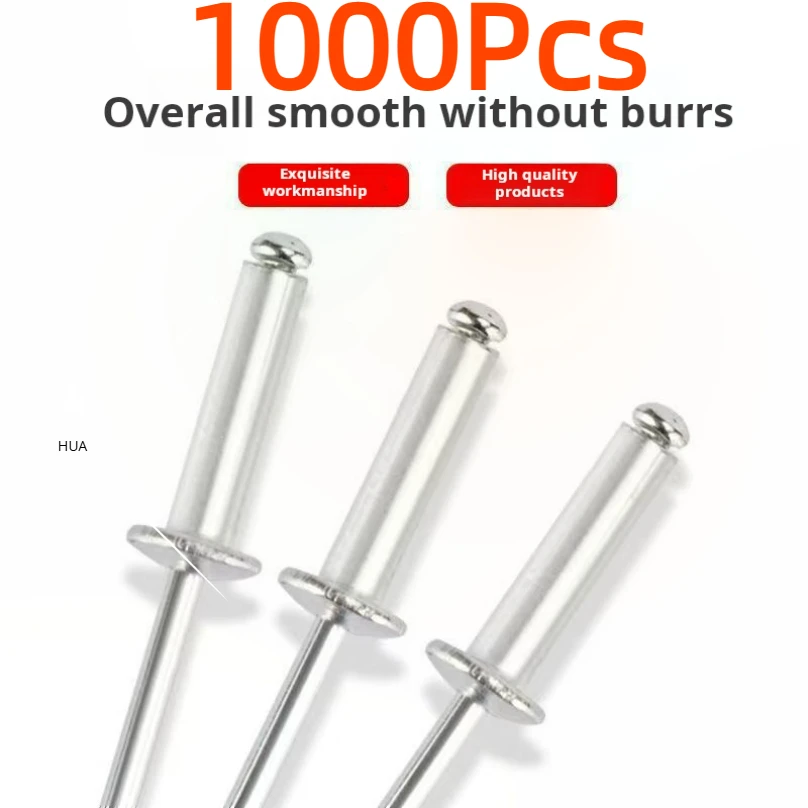 

1000Pcs M3 M3.2 wholesale Aluminium Mushroon Head Break Mandrel Blind Rivets Nail Pop Rivet For Furniture Car Aircraft GB12618