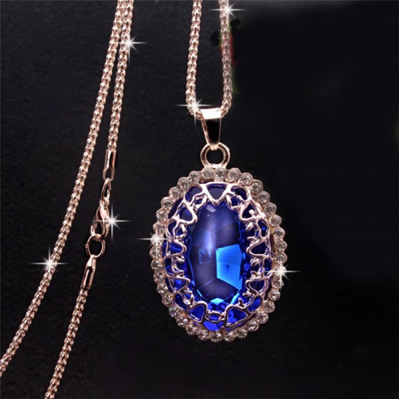 2026 Fashion Women Hollow Printing Triangle Pendant Necklace Long Metal Sweater Chain Alloy Accessories Jewelry For Women Gift