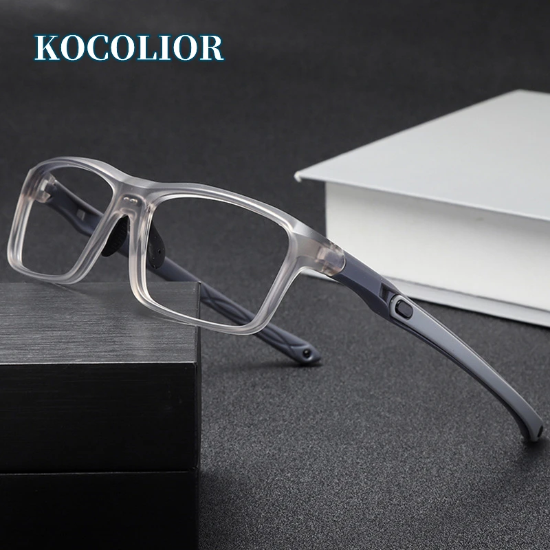 KOCOLIOR Adjustable Anti slip Glasses Frame Sports Glasses Men's Football Ultralight TR90 Optical Prescription Glasses Frame