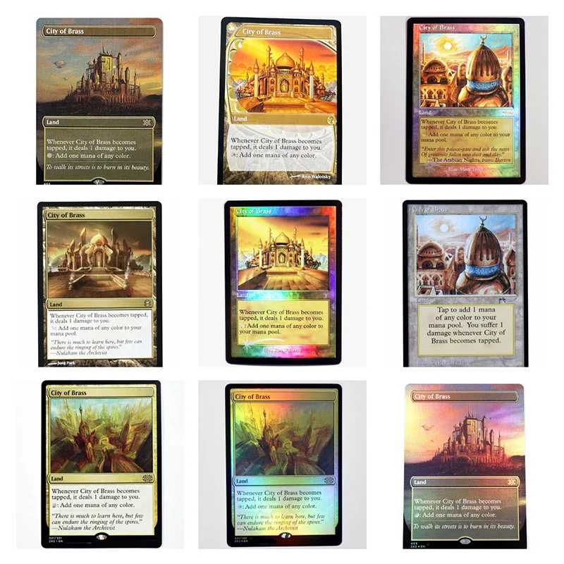 City of Brass Holo/Foil Land sets TCG Magical Proxy Cards Game Quality Proxy Gathering Board Playing Game Trading Cards Proxy