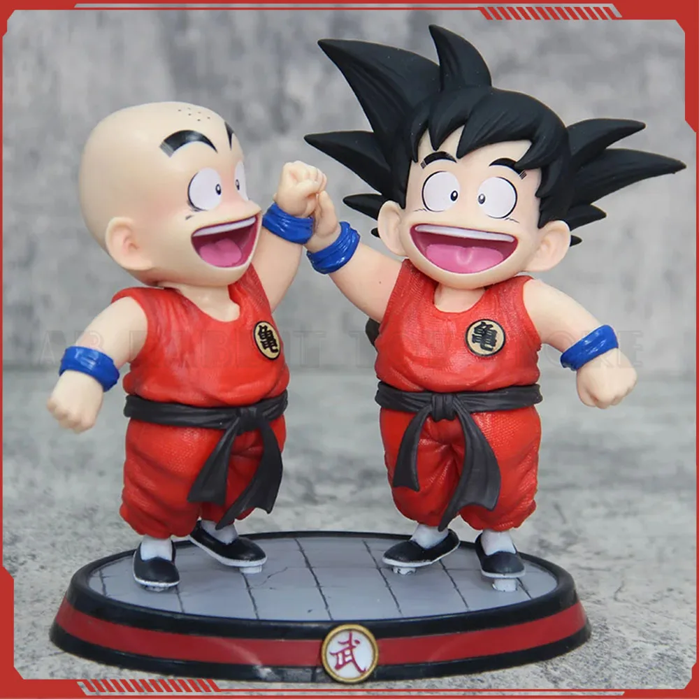 15cm Dragon Ball Anime Figure Son Goku Krillin Figures Childhood Krillin and Goku Figurine Collection Statue Model Ornament Gift