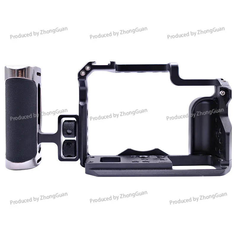 Camera Rabbit Cage 1/4 Thread Interface Silicone Handle Neutral Smog Iron Head Curved Silicone Handle
