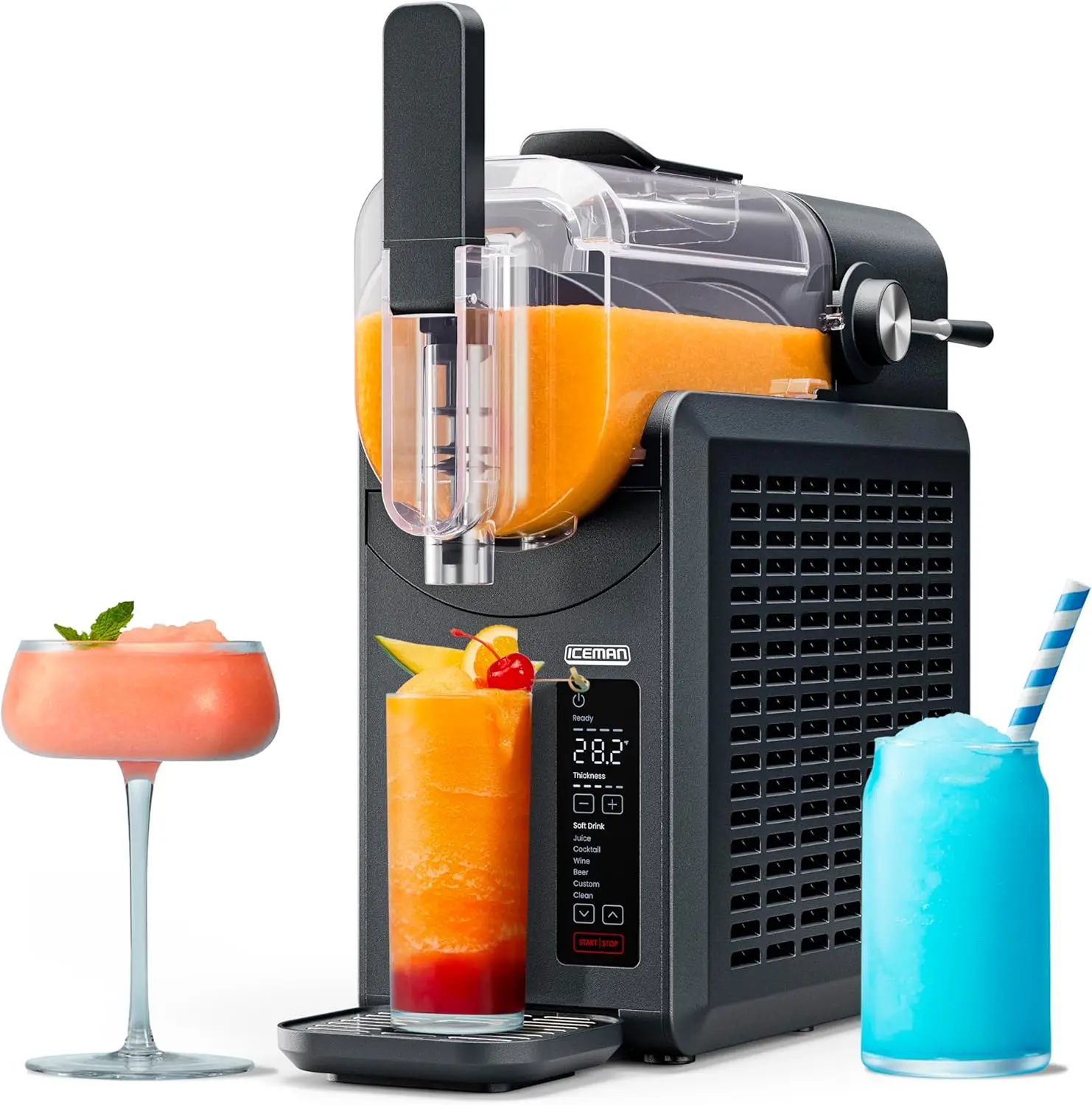 

Iceman by Chefman Slush-Ease 68oz Slushie Machine, 48oz Liquid Capacity Frozen Drink Maker & Slushy Machine with 5 Presets and L