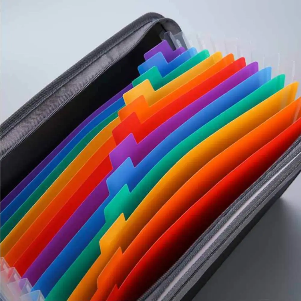 Durable Waterproof Expanding Folder Safe Storage 13 Pocket File Folder Wear Resistant Large Capacity Document Bag Coupons