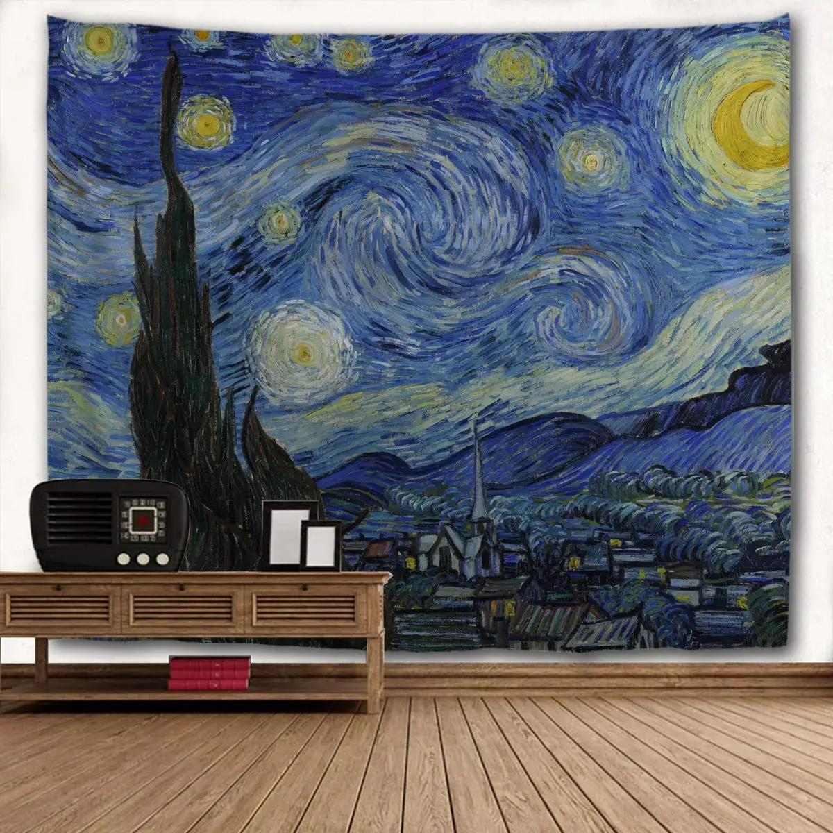 VIKAMA Sternennacht-Wandteppich für Wohnzimmer, Schlafzimmer, Wohnheim, Wandbehang, pflegeleicht, Heimdekoration, Wanddekoration zum Aufhängen