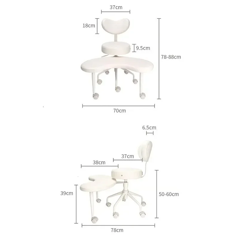 Portable Wheel Backrest Dining Chairs Set Removable Yoga Stool Multifunctional Round Footrest Modern Office Living Room Stools