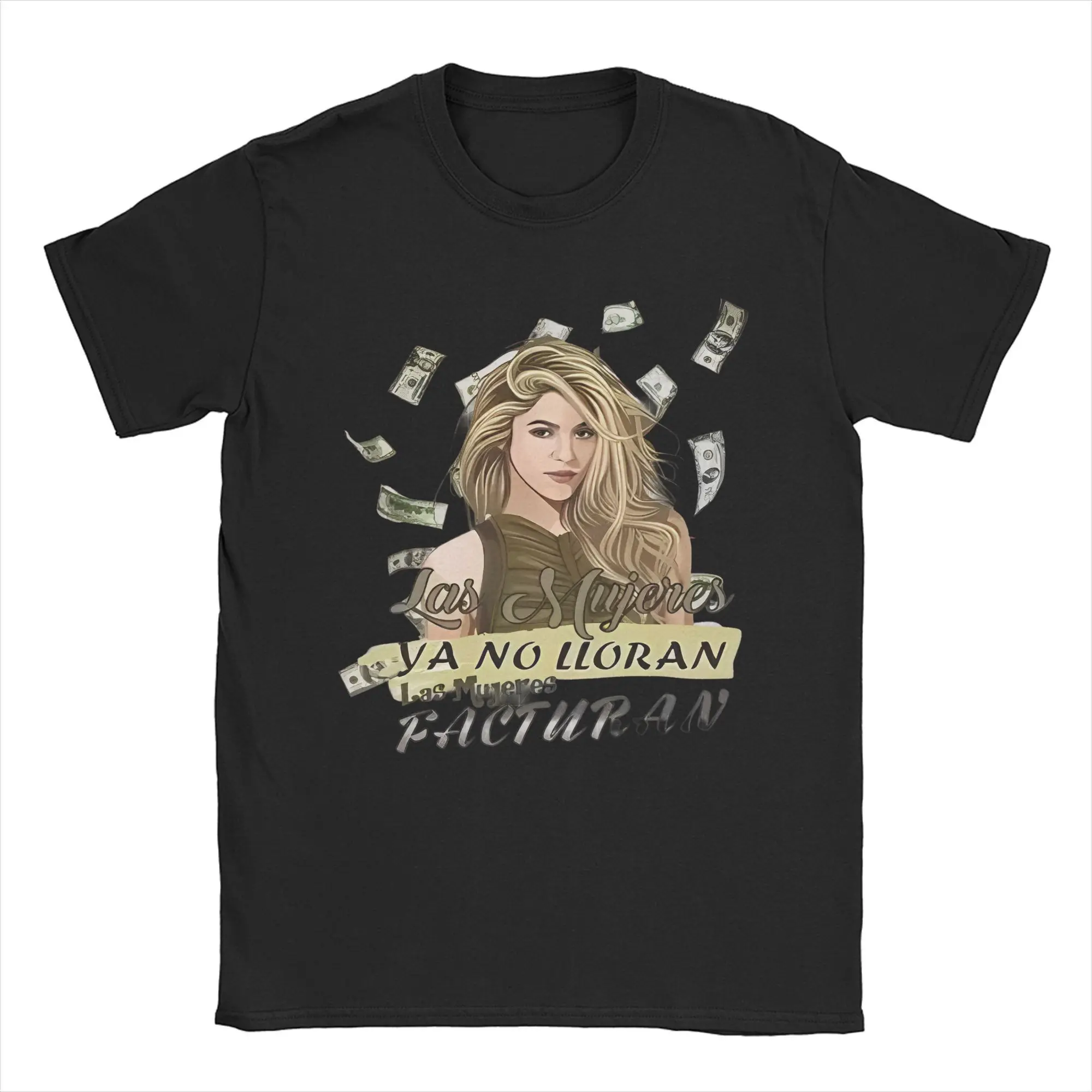 Vintage Shakira  T Shirt Men O-neck Short Sleeve Top Tee Las Mujeres Ya No Lloran 100%Cotton Summer Tops