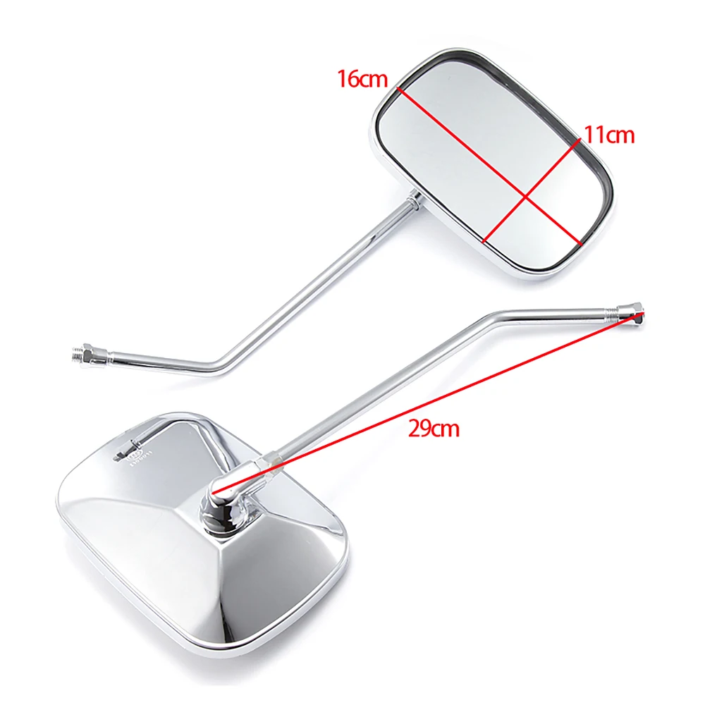 10mm Universal Motorcycle Rearview Mirror Square Retro Rear Side Mirrors For HONDA SHADOW 1100 750 VTX 1300 1800 VTX1300 VTX1800 view 2