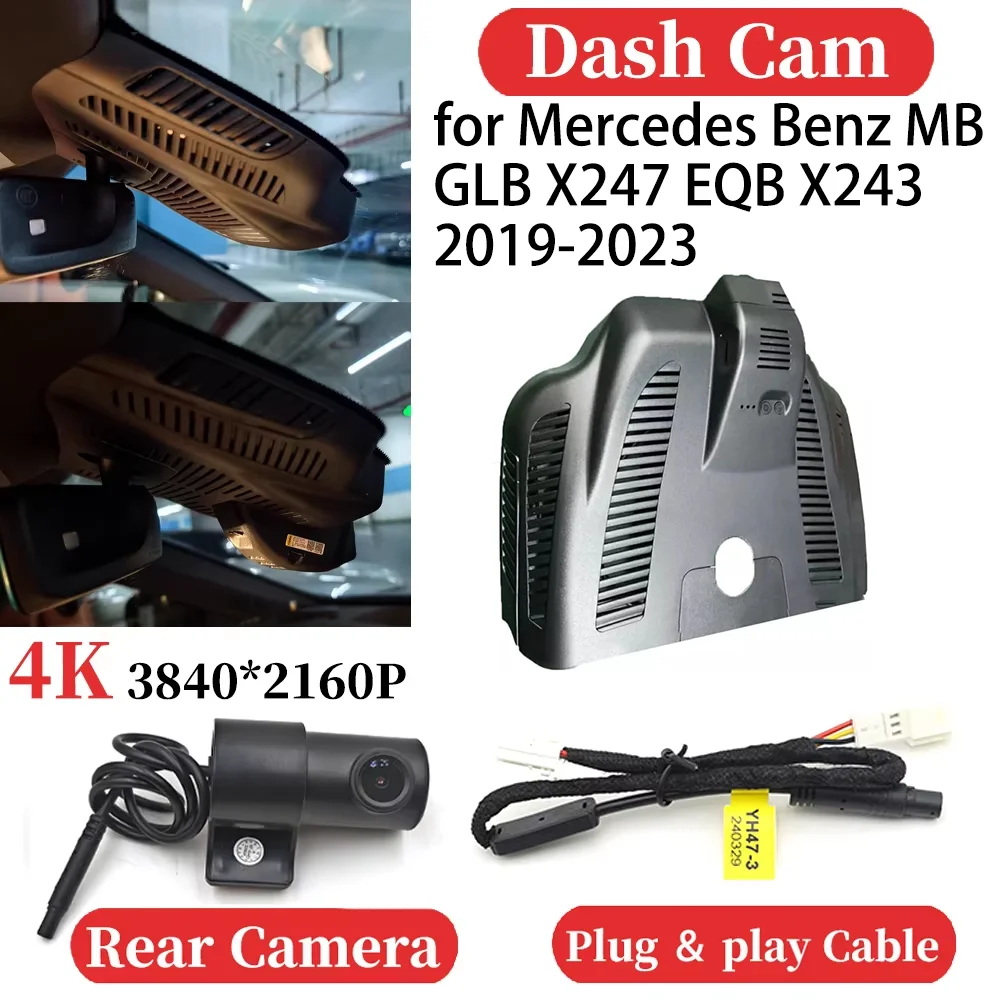 ZJCGO UHD Car 4K Video Recorder DVR Dash Cam Dashboard Camera Plug and Play for Mercedes Benz MB GLB X247 EQB X243 2019-2023