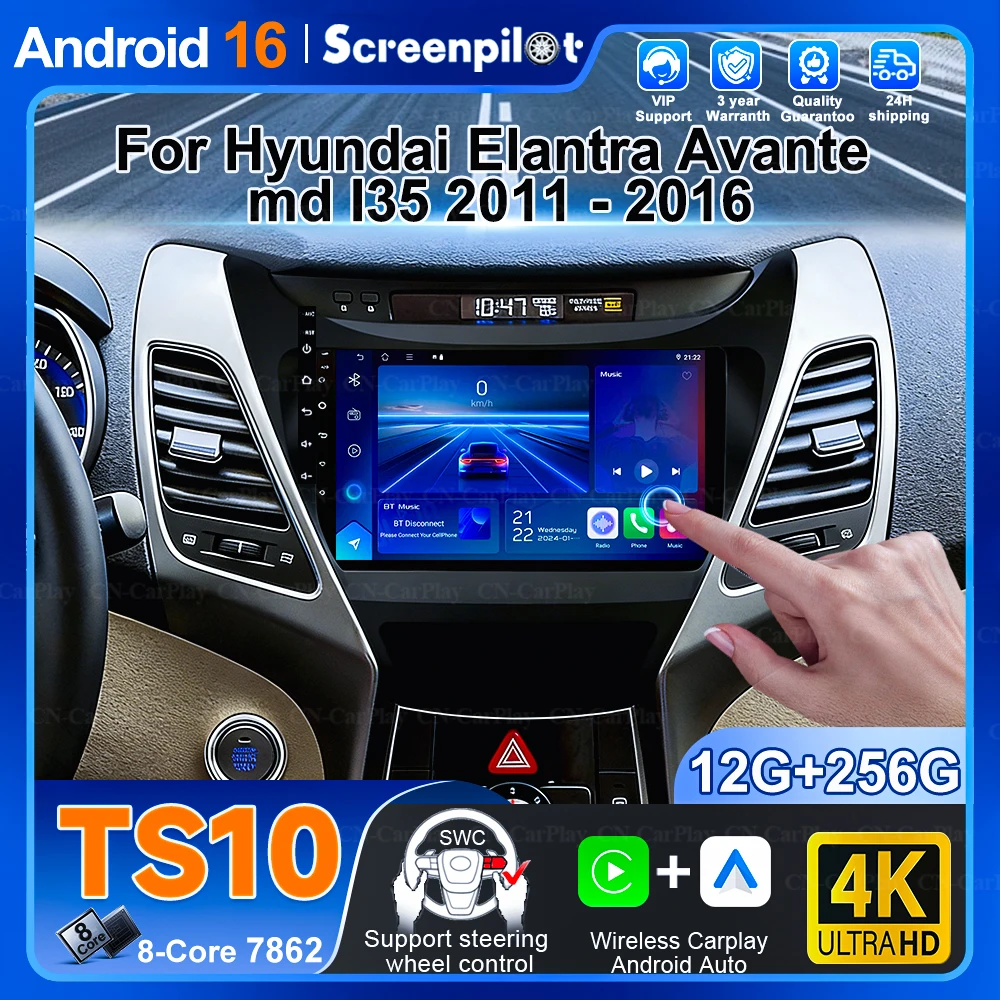 

Android 16 For Hyundai Elantra Avante Md I35 2011 2012 2013 2014 2015 2016 Carplay Car Radio Multimedia 8 Cores Gps Rds 5g Wifi