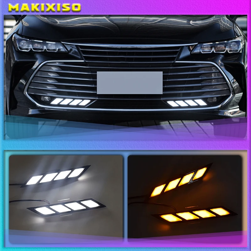 

For Toyota Avalon 2018 2019 LED Daytime Running Lights with Flowing Yellow Turn Signal Lamp Fog lamp Driving Lights