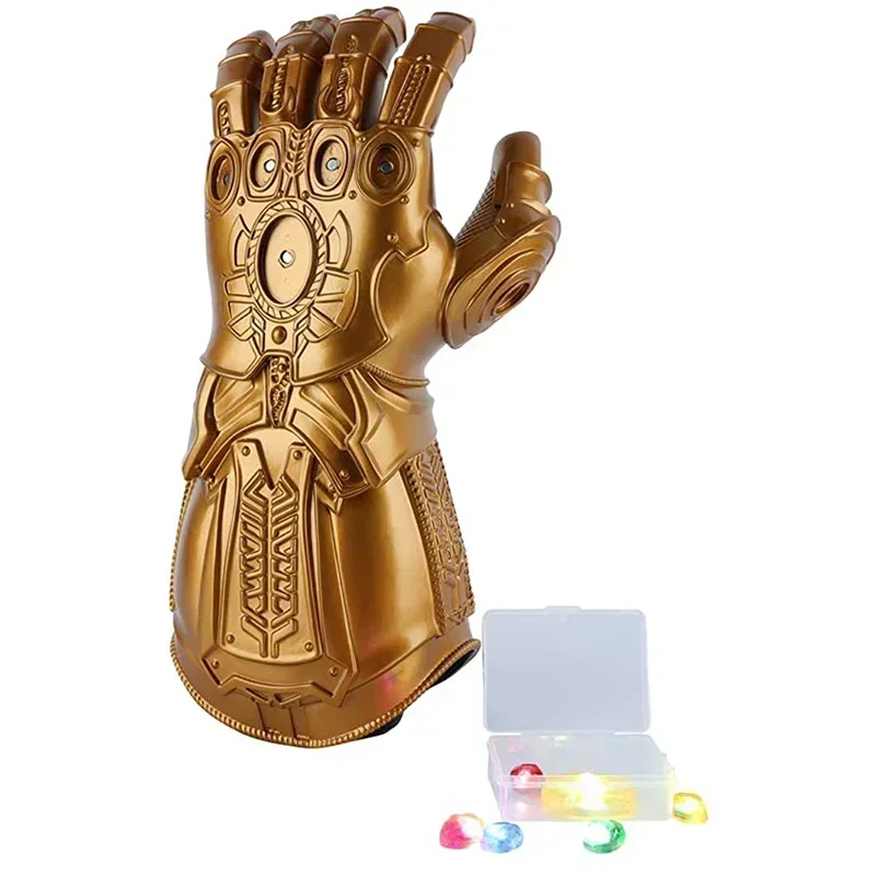 Marvel Thanos Gloves Infinity War Infinity Gauntlet Led Light  Action Figure Cosplay Superhero Adult Kids Toy Gifts Costume