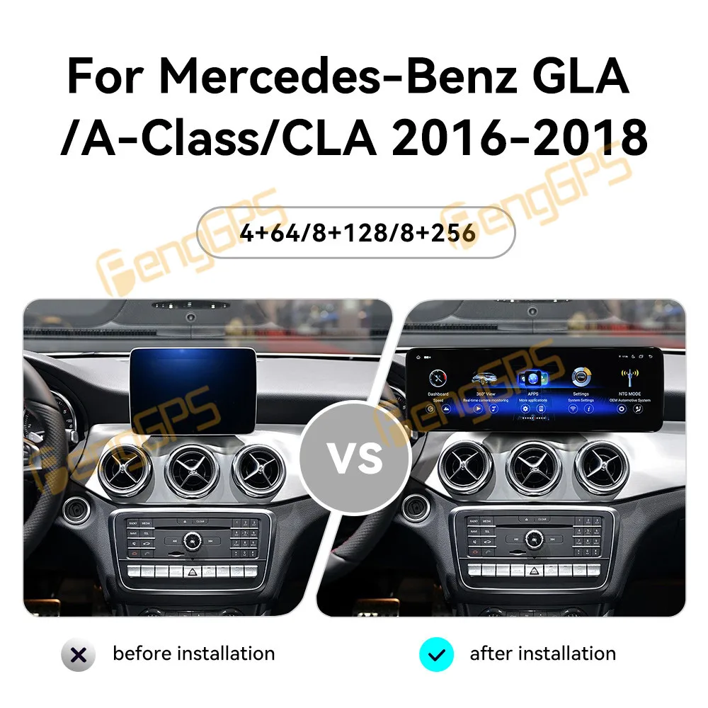 

14,9-дюймовый автомобильный радиоприемник Android 14 CarPlay для Mercedes-Benz GLA A-Class CLA 2016-2018, мультимедийный плеер с сенсорным экраном, GPS-навигация