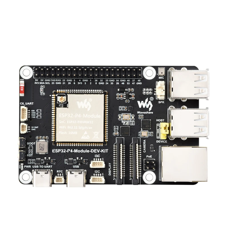 Waveshare ESP32-P4-Module-DEV-KIT Płytka rozwojowa ESP32-P4 z ESP32-C6 WiFi 6 Bluetooth 5 BLE MIPI CSI DSI RJ45 USB PoE Port — zdjęcie produktu 2
